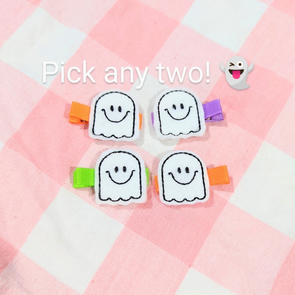 NEW Halloween Ghost Hair Clips for Girls, toddlers, babies